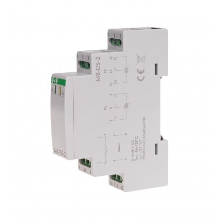 Przetwornik temperatury MB-DS-2 - Przetwornik pomiarowy temperatury 2-kanałowy z wyjściem MODBUS RTU.